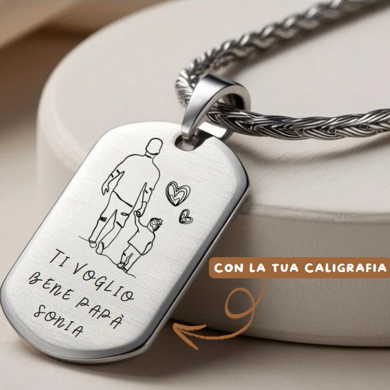 Collana Targhetta - Scritta incisa