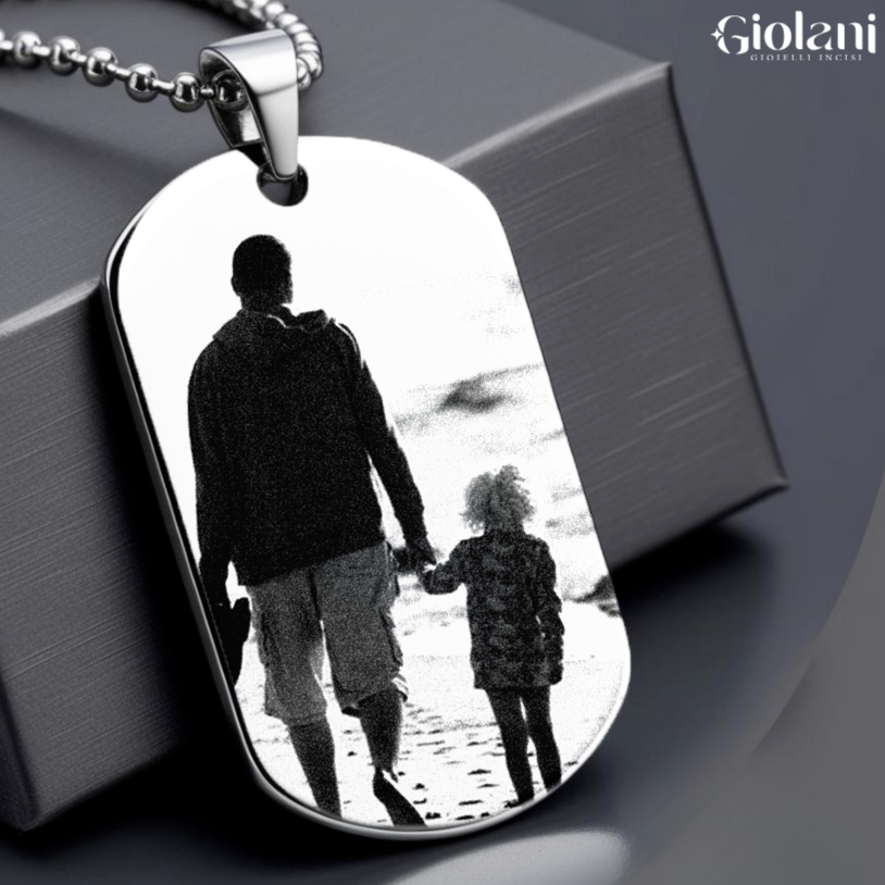 Collana Targhetta - Foto incisa