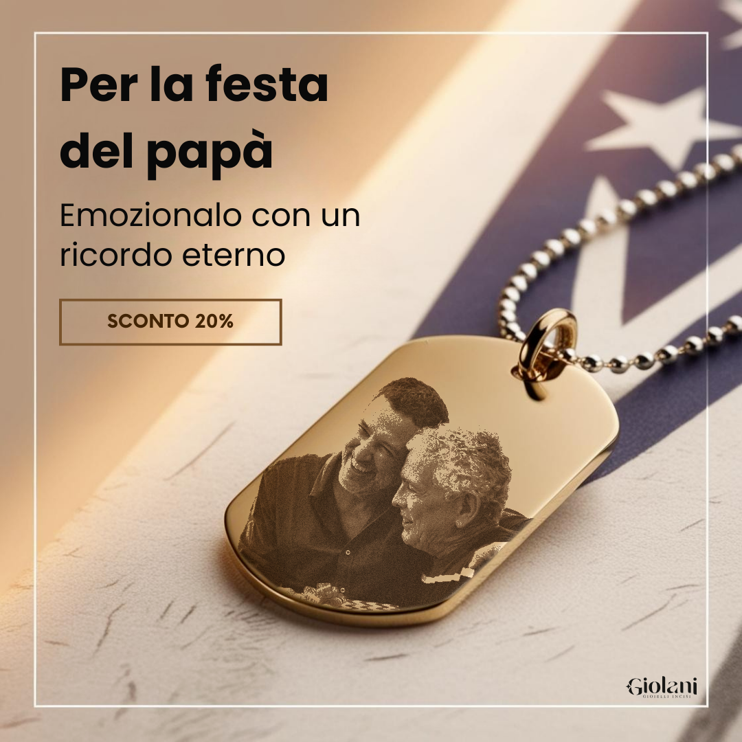 Collana Targhetta - Foto incisa