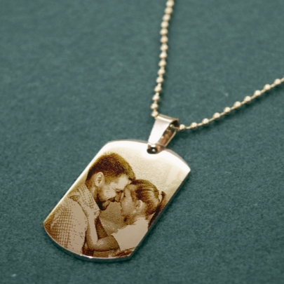 Collana Targhetta - Foto incisa