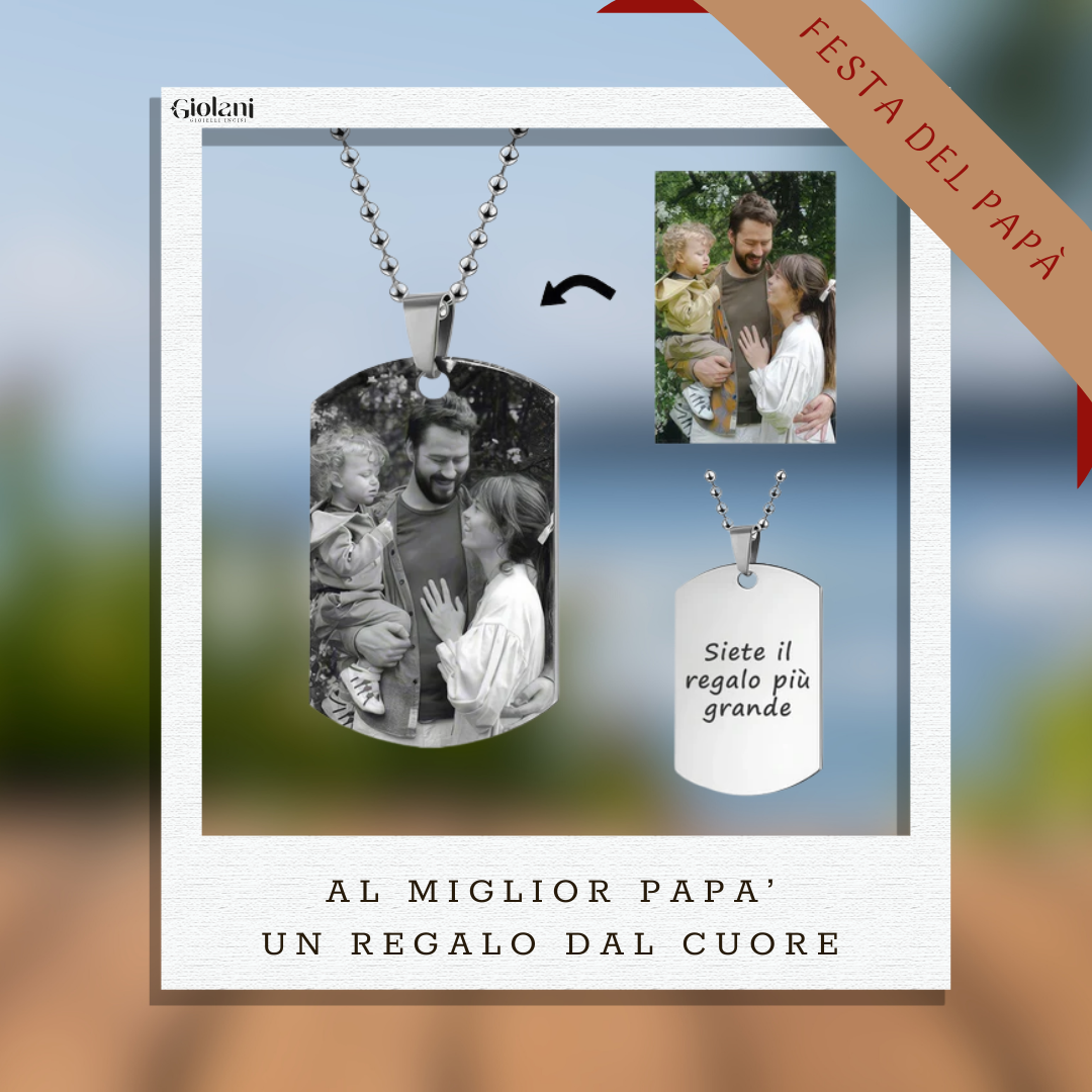 Collana Targhetta - Foto incisa