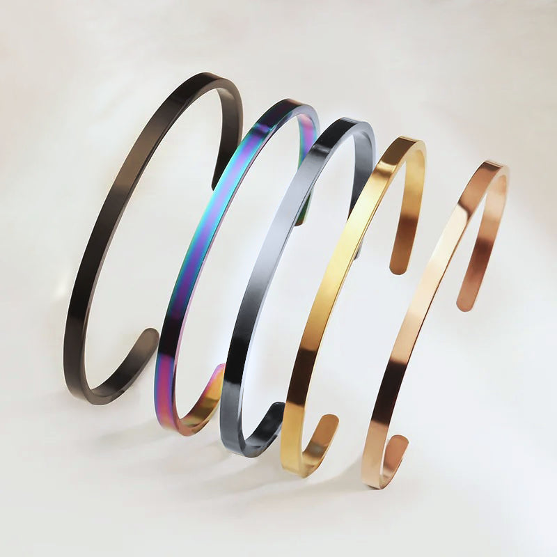 Bracciale Cuff rigido slim da personalizzare in diversi colori