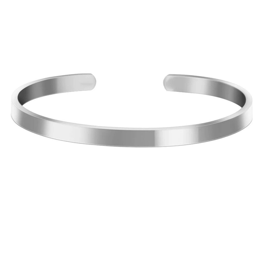 Bracciale rigido in argento da incidere con date, parole e coordinate. Fai un regalo unico
