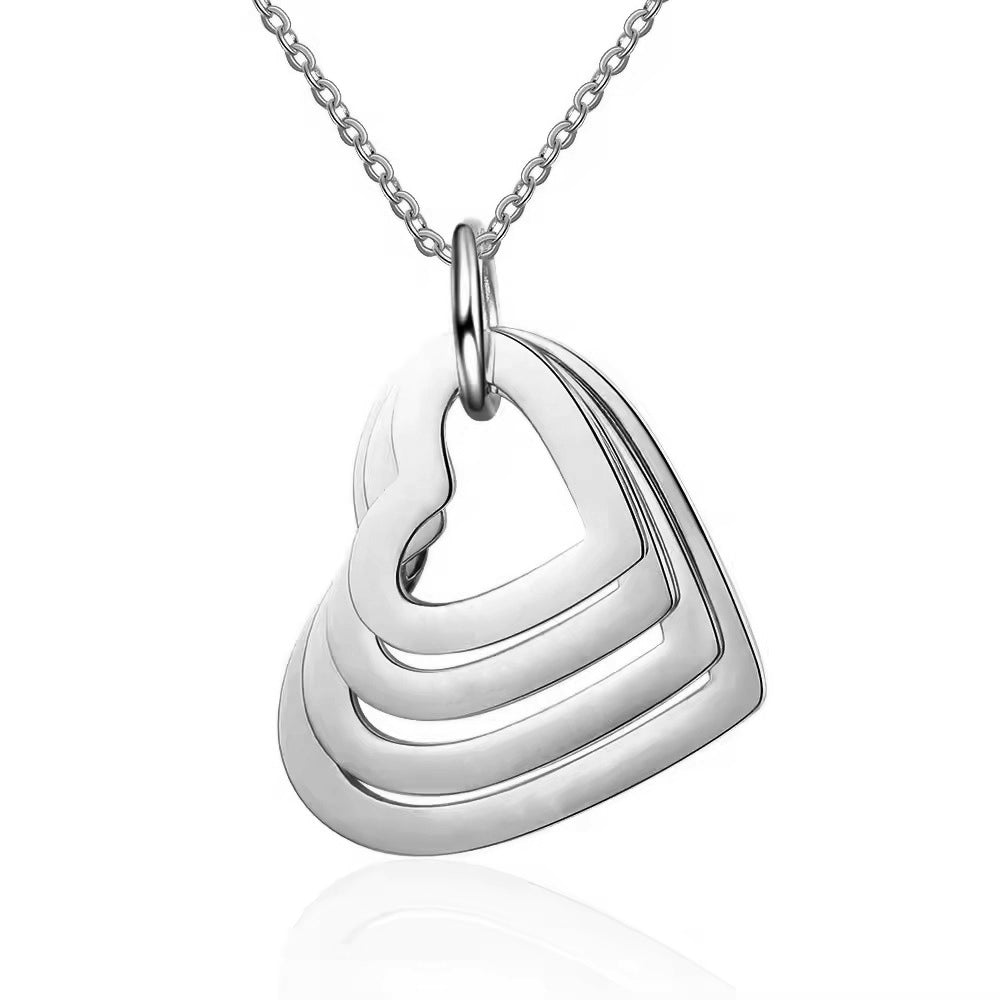 collana cuori da incidere con i nomi della famiglia, colore argento