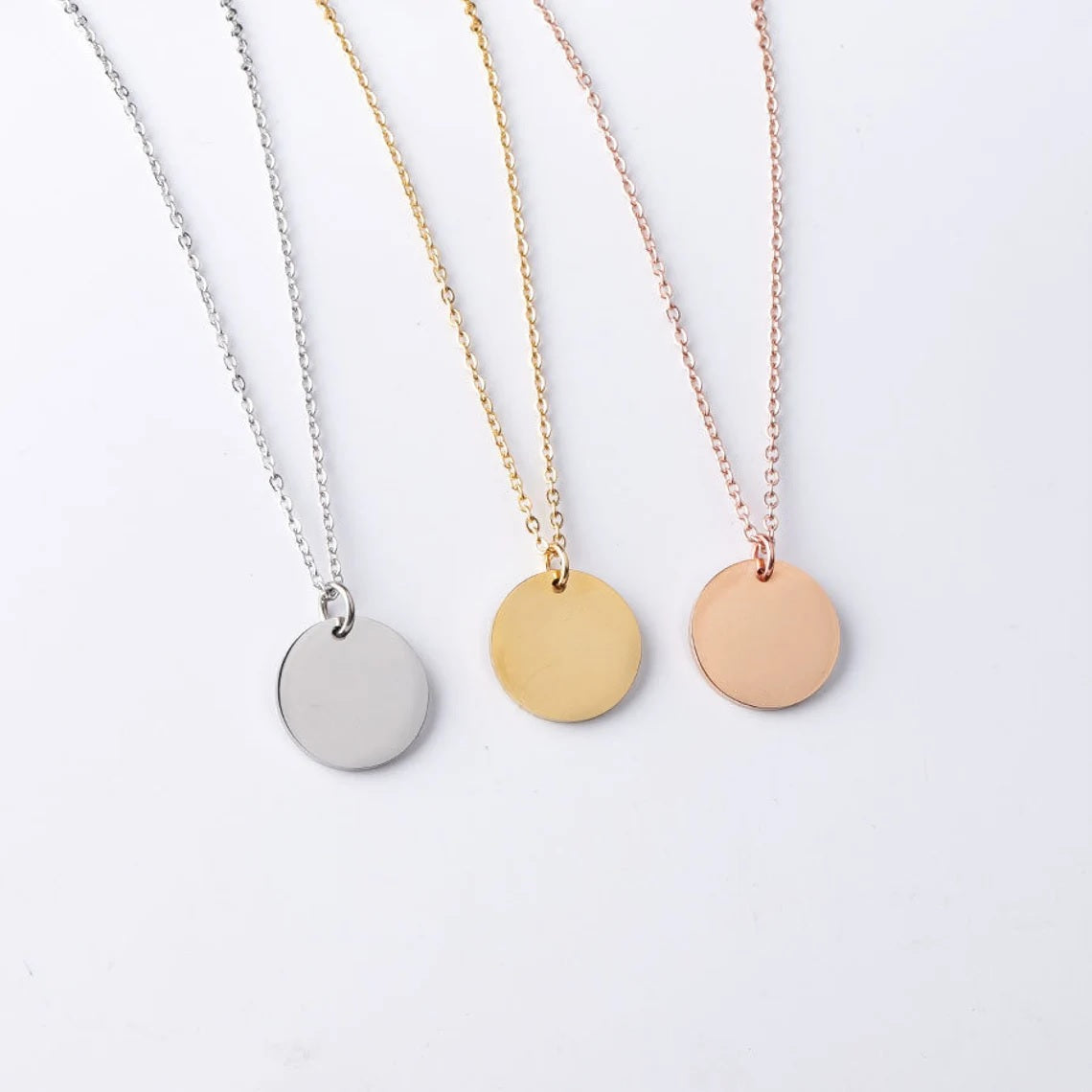 Collana coin a disco da personalizzare, in diverse colorazioni