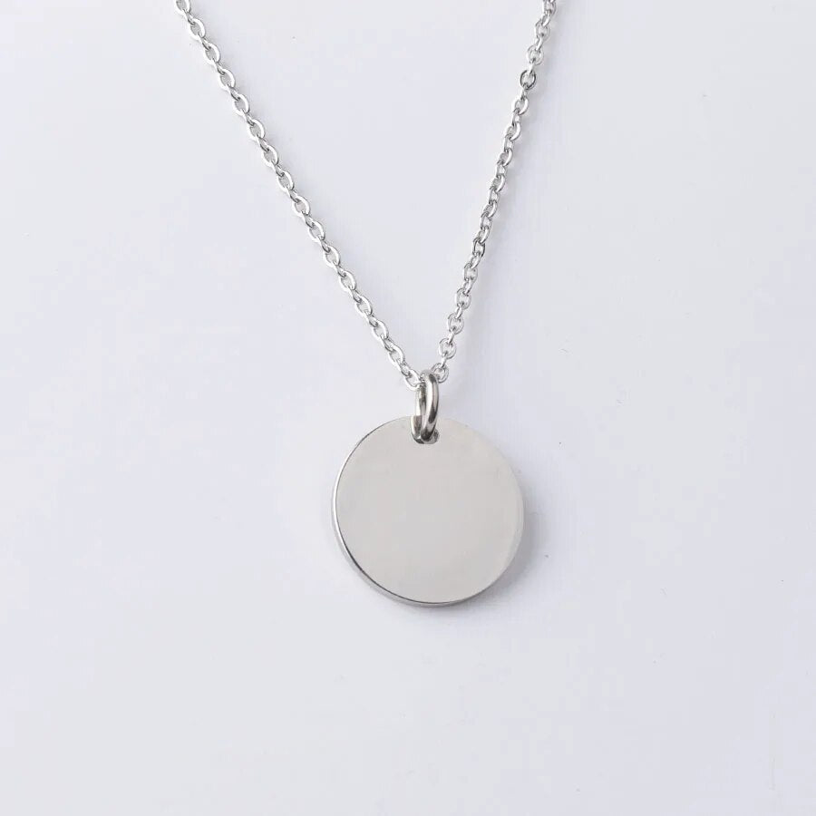 Collana coin in argento da personalizzare. Incidi un ricordo o una foto speciale