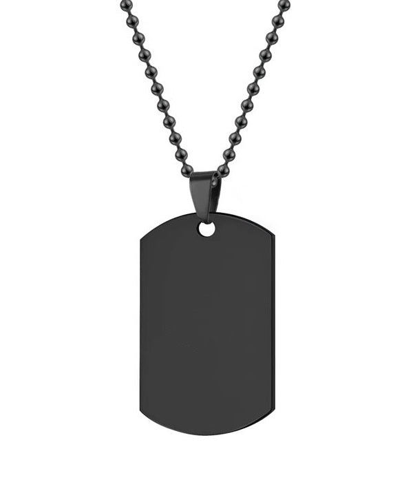 Collana targhetta militare con personalizzazione scritta, colore nero
