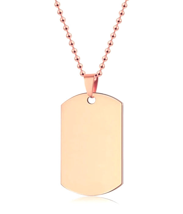 Collana militare da personalizzare con la tua scrittura a mano, finitura oro rosa