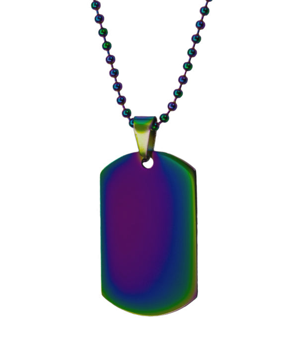 Collana militare da personalizzare con la tua scrittura a mano, colore rainbow