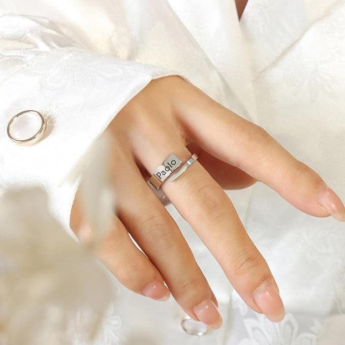 Anello a spirale da incidere in finitura argento