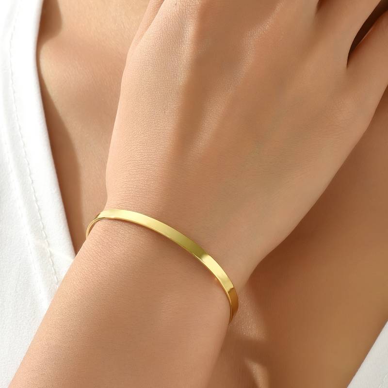 bracciale rigido cuff slim in oro da incidere