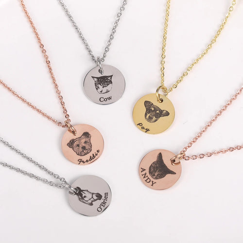collana ciondolo tondo, da personalizzare con il tuo animale a quattro zampe, diverse colorazioni