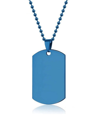 Collana militare da incidere con la tua scrittura a mano, colore blu