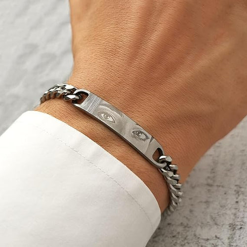Bracciale Catena Cubana - Foto profilo Occhi